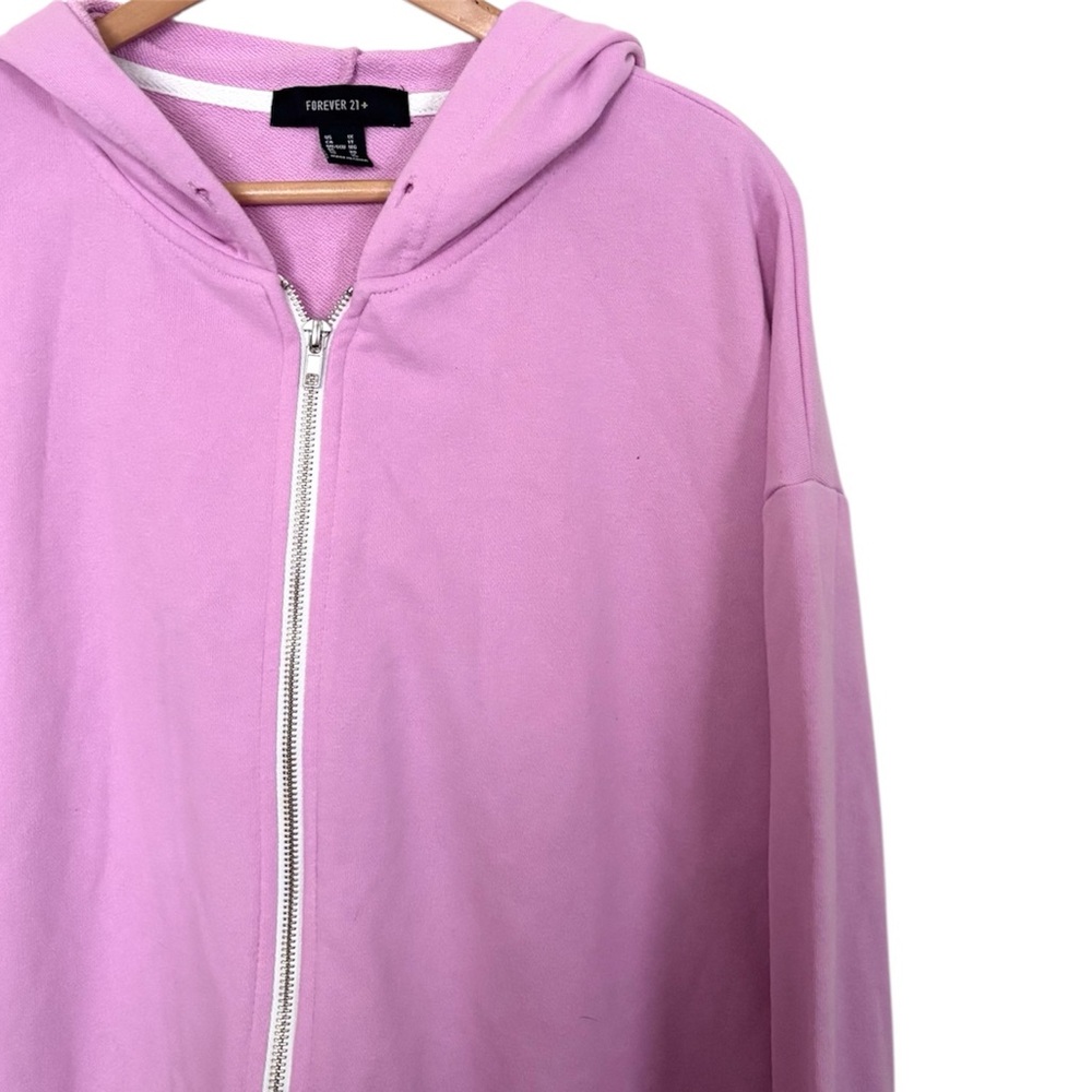 💥 Forever 21 Pink Cropped Zip-Up Hoodie